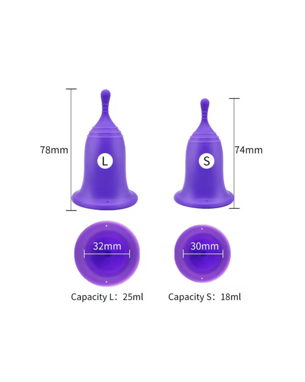 Tampon Shaped Diva Cup Medical Grade Silicone