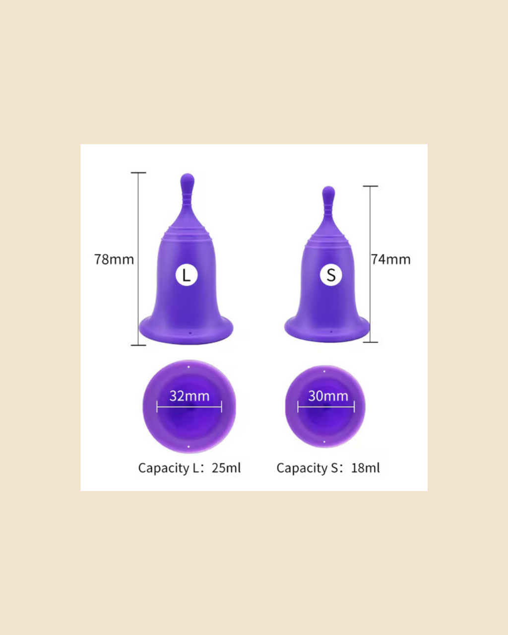 Tampon Shaped Diva Cup Medical Grade Silicone