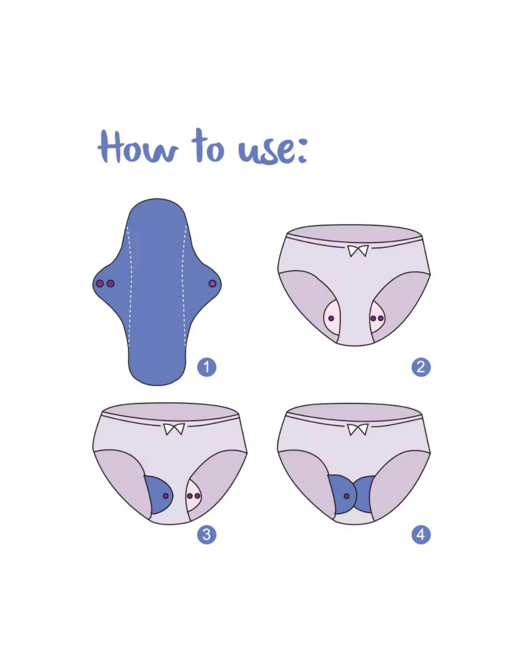 Extra Large Washable Sanitary Pads 4 Pack Mixed Pattern